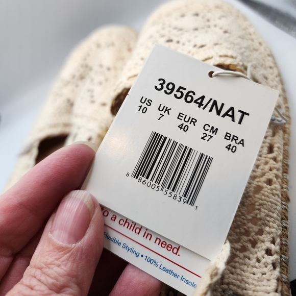 NWT Bobs lace crochet loafer Casual shoes 10 Natural Douly Flats cream Cottage - Picture 11 of 14